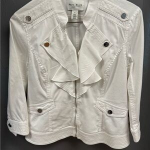 White House Black Market White Blazer Classic Structured Design